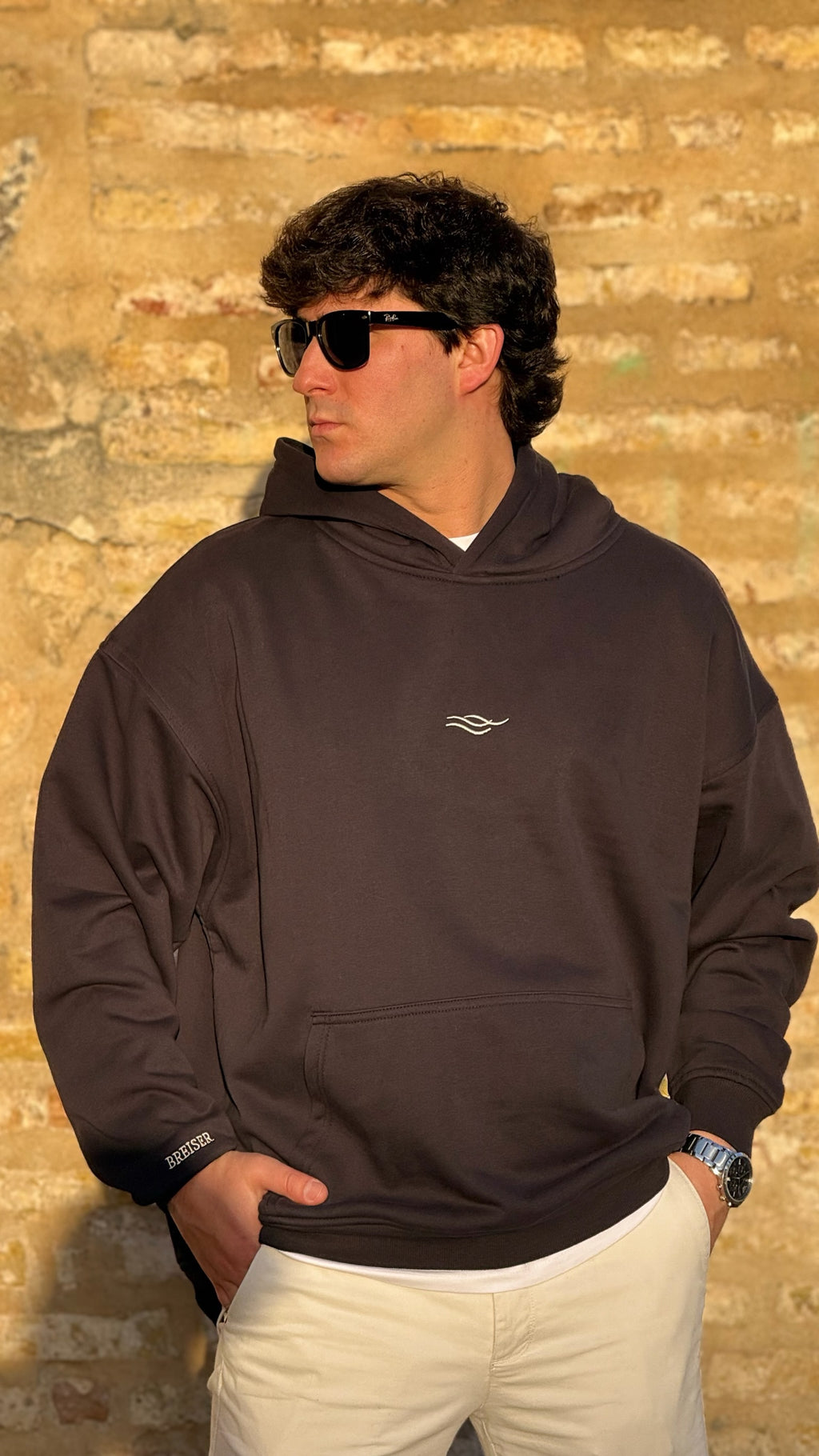 SUDADERA CAPUCHA AZUL MARINA - Breiser