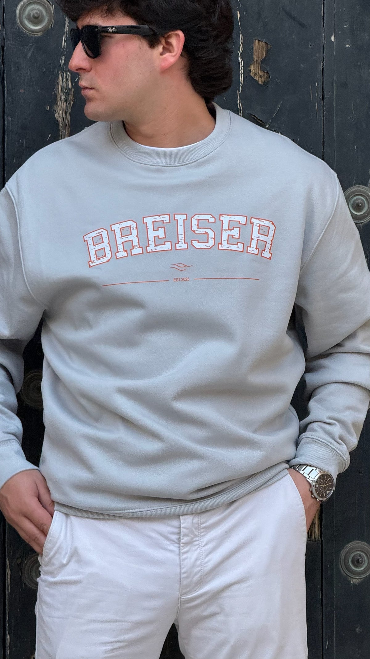 SUDADERA BREISER EST. 2025 — Gris